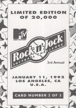 1992 MTV Rock n' Jock Softball Challenge #2 Frank Thomas Back